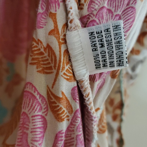 Sea Lustre Sunny Days Floral High-Low Dress Size S/M Plunging V-Neck Tie Chest - Picture 8 of 13